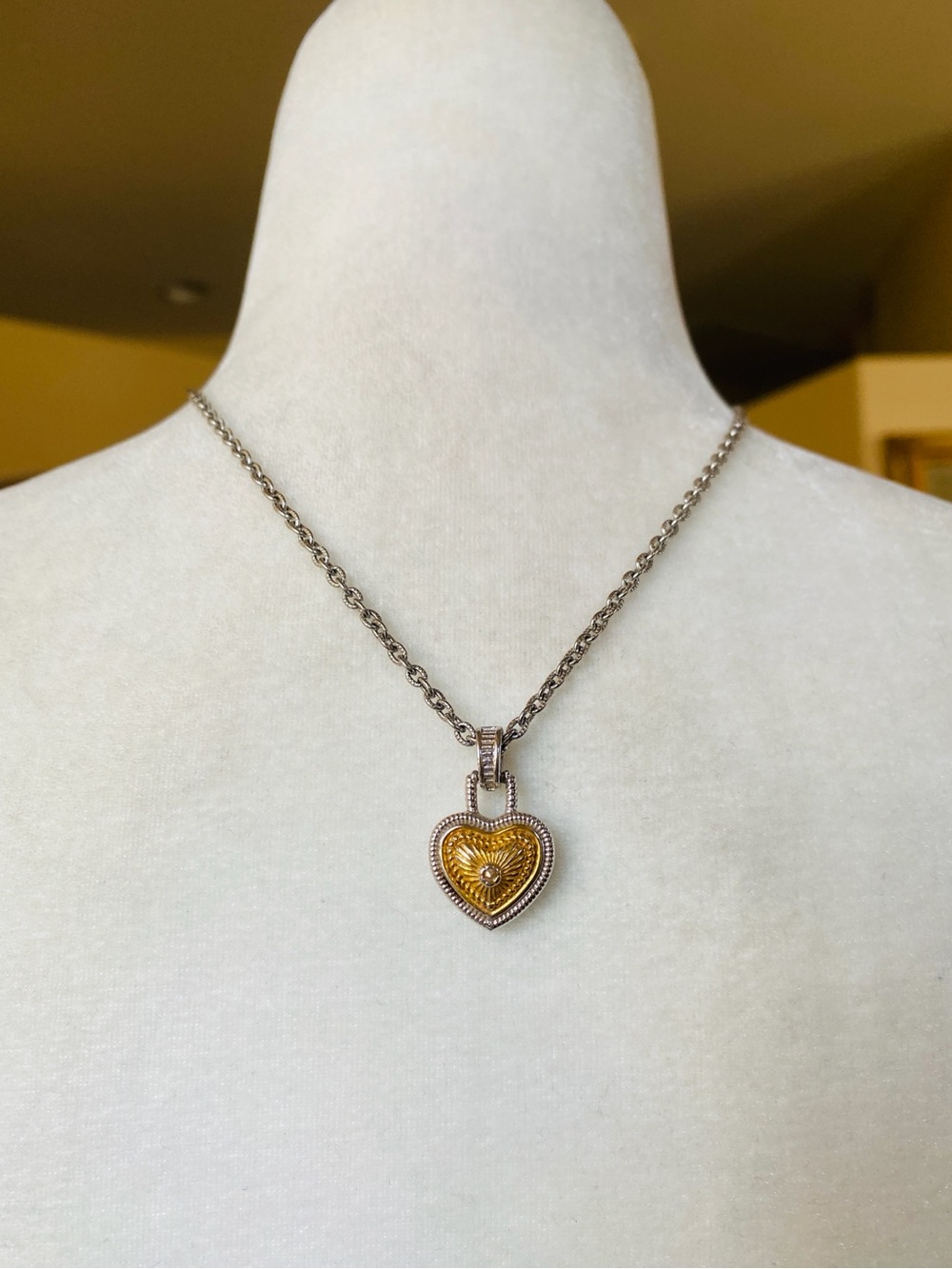 Heart Pendant Chain Necklace 18"